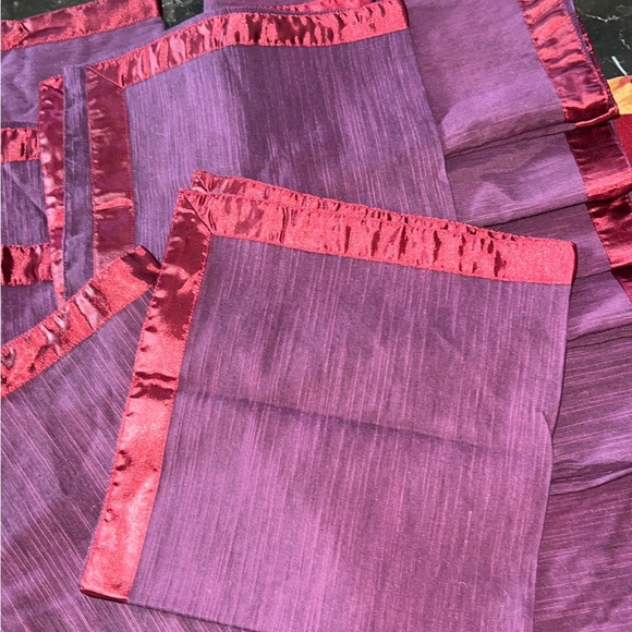 12 cotton purple and wine red dining table placemats - Picture 5 of 15